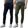 thumbnail image 1 of 2-Pack Mens Slim-Fit Cotton Twill Jogger Pants (S-2XL), 1 of 6