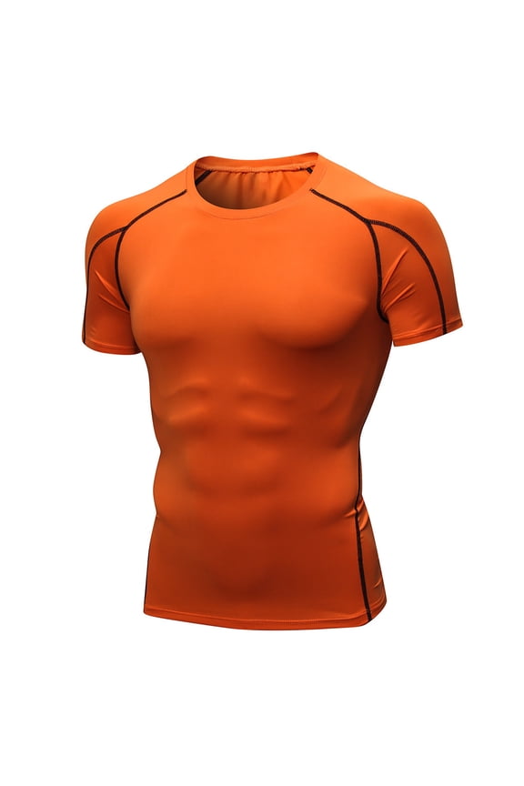 Mens Slim Fit Gym Running T-Shirts Breathable Athletic Training Tee, S