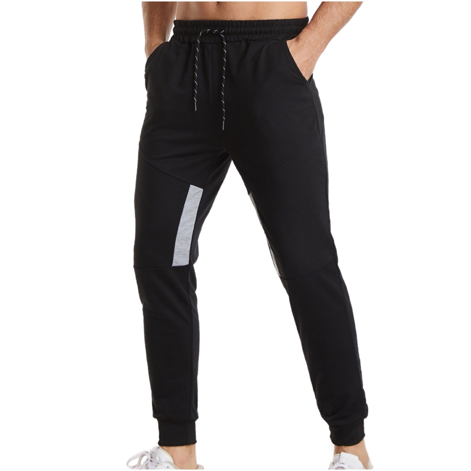 Mens Slim Fit Joggers Tapered Sweatpants for Gym Running Athletic Basic Regular Active Jogger with Drawstring