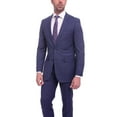 thumbnail image 1 of Mens Slim Fit Navy Blue Windowpane Plaid Two Button Wool Blend Suit, 1 of 8