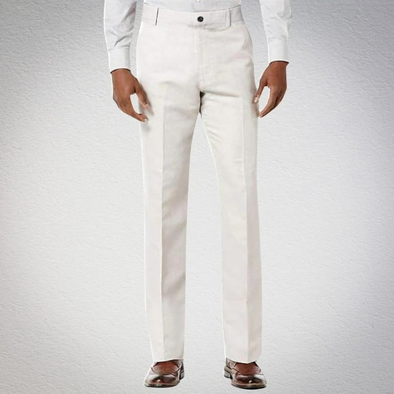 Mens Slim Fit Pants Casual Daily Wear Wrinkle Resistant Straight Leg Pants Lightweight Formal Office Wear with Elastic Waistband Plus Size Available Cozy Pant