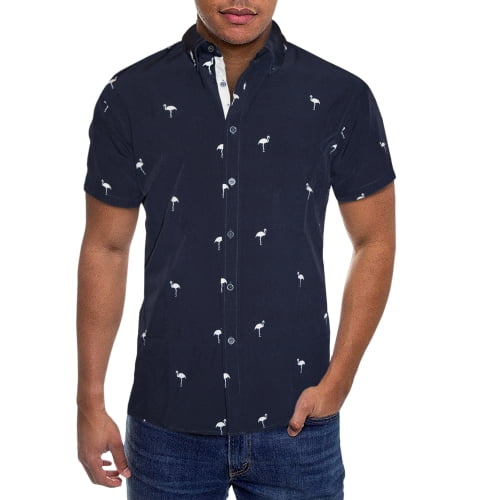 Mens Slim Fit Short Sleeve Button Down Oxford Shirt