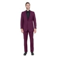 thumbnail image 1 of Mens Slim Fit Solid 2 Piece Pick Stitch Suit Set Notch Lapel, 1 of 4