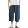 thumbnail image 1 of JIKNTTR Mens Slim Fit Swim Trunks Cotton Capri Baggy Harem Pants Drawstring Yoga Bathing Swimming Casual Swimwear Beach Shorts, 1 of 5
