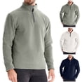 thumbnail image 1 of Mens Slim Fit Zip Up Mock Neck Polo Sweater Casual Long Sleeve Sweater and Pullover Sweaters White XL(XL), 1 of 9