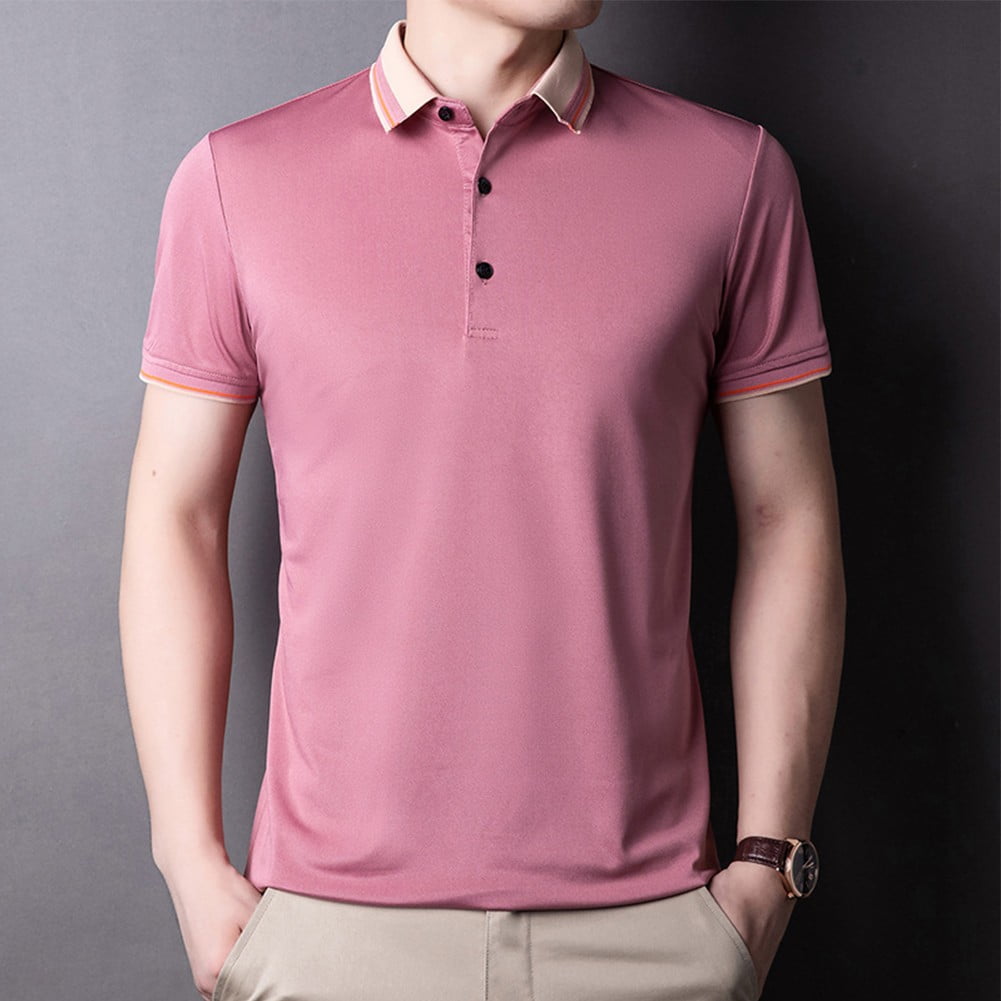 mens-slim-ice-silk-business-dress-shirts-short-sleeve-tops-tee-pullover