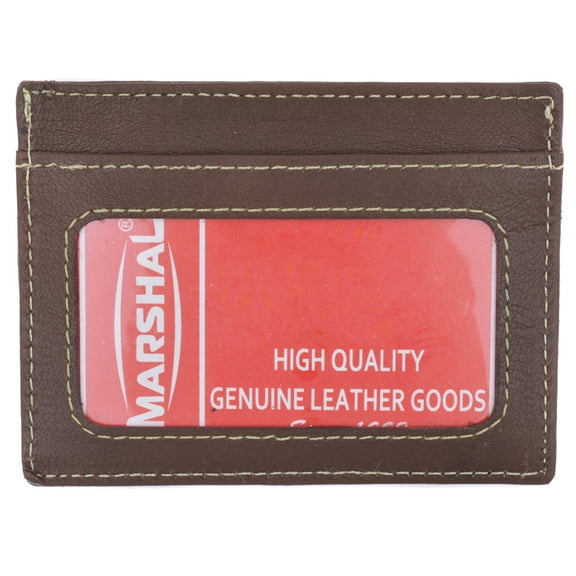 Mens Slim Leather Wallet Card Holder Window Credit Cash ID Pocket Thin Minimal