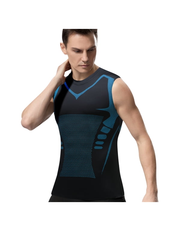 Mens Slimming Body Shaper Vest, Gynecomastia Compression Shirts, Tummy Control Undershirts - Change in Seconds