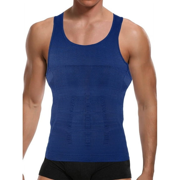 Mens Slimming Body Shaper Vest Shirt Abs Abdomen Slim Gym Workout Tummy Control Compression Tank Top Sleeveless Shapewear
