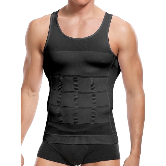 Mens Slimming Body Shaper Vest Shirt Abs Abdomen Slim Gym Workout Tummy Control Compression Tank Top Sleeveless Shapewear