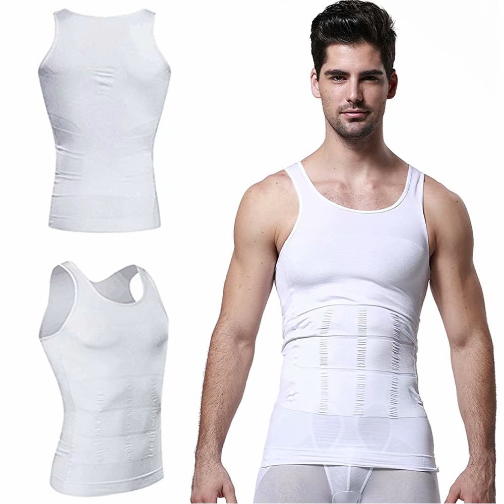 Mens Slimming Body Shaper Vest Shirt Tummy Control Shapewear Abdomen