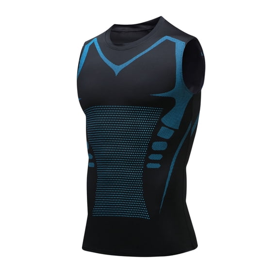 Mens Slimming Compression Shirt Body Shaper Vest Crewneck Workout Shirts Tummy Control Undershirts