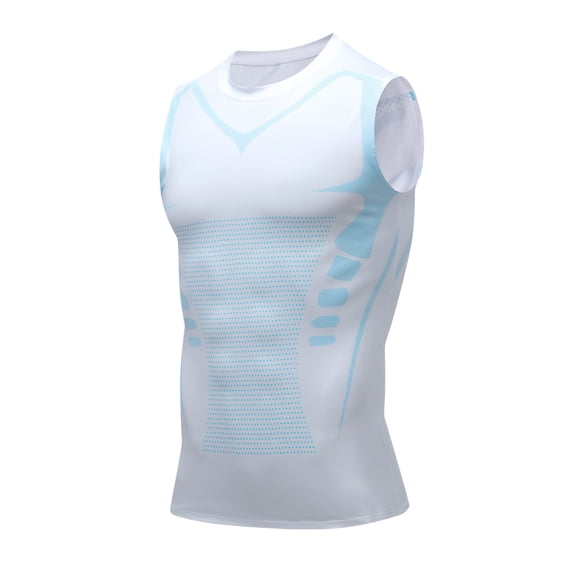Mens Slimming Compression Shirt Body Shaper Vest Crewneck Workout Shirts Tummy Control Undershirts