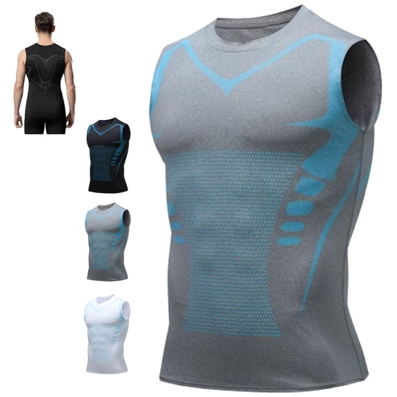 Mens Slimming Compression Shirt,Quick-Drying Wicking Breathable Shaping Sleeveless Vest
