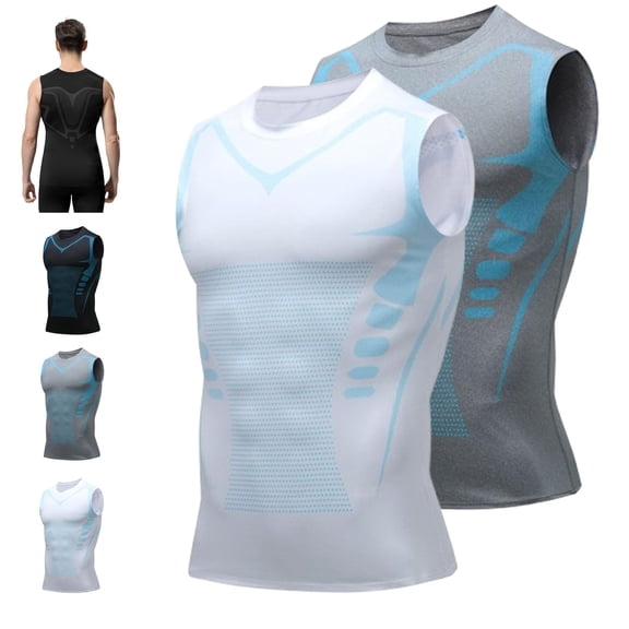 Mens Slimming Compression Shirt,Quick-Drying Wicking Breathable Shaping Sleeveless Vest