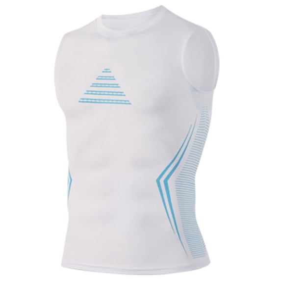 Mens Slimming Compression Shirt, Slimming Undershirt Shirts for Men Body Shaper Vest Shapewear Tummy Control Workout Fitness Vest White