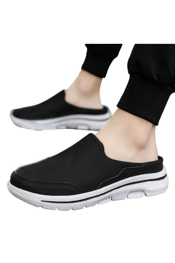 Mens Slip On Mule Shoes Fashion Backless Walking Shoes Soft Cushion Comfortable Running Shoes