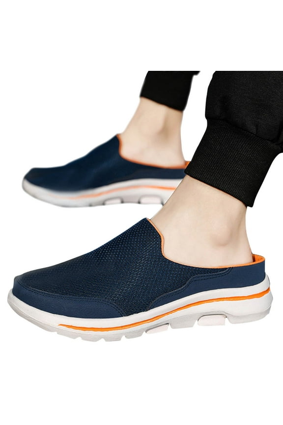 Mens Slip On Mule Shoes Fashion Backless Walking Shoes Soft Cushion Comfortable Running Shoes