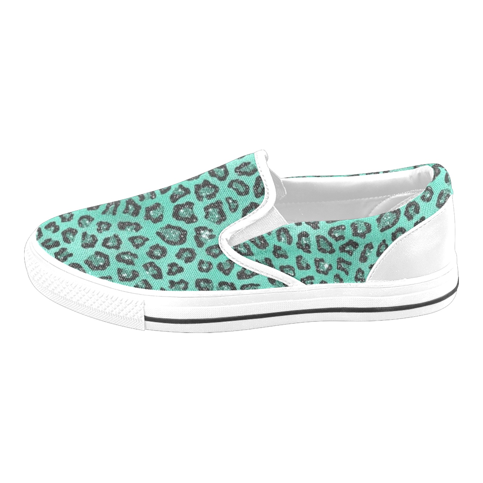 Mens Slip On Shoes Black and Teal Glam =2 Women's Fashion Art Casual ...