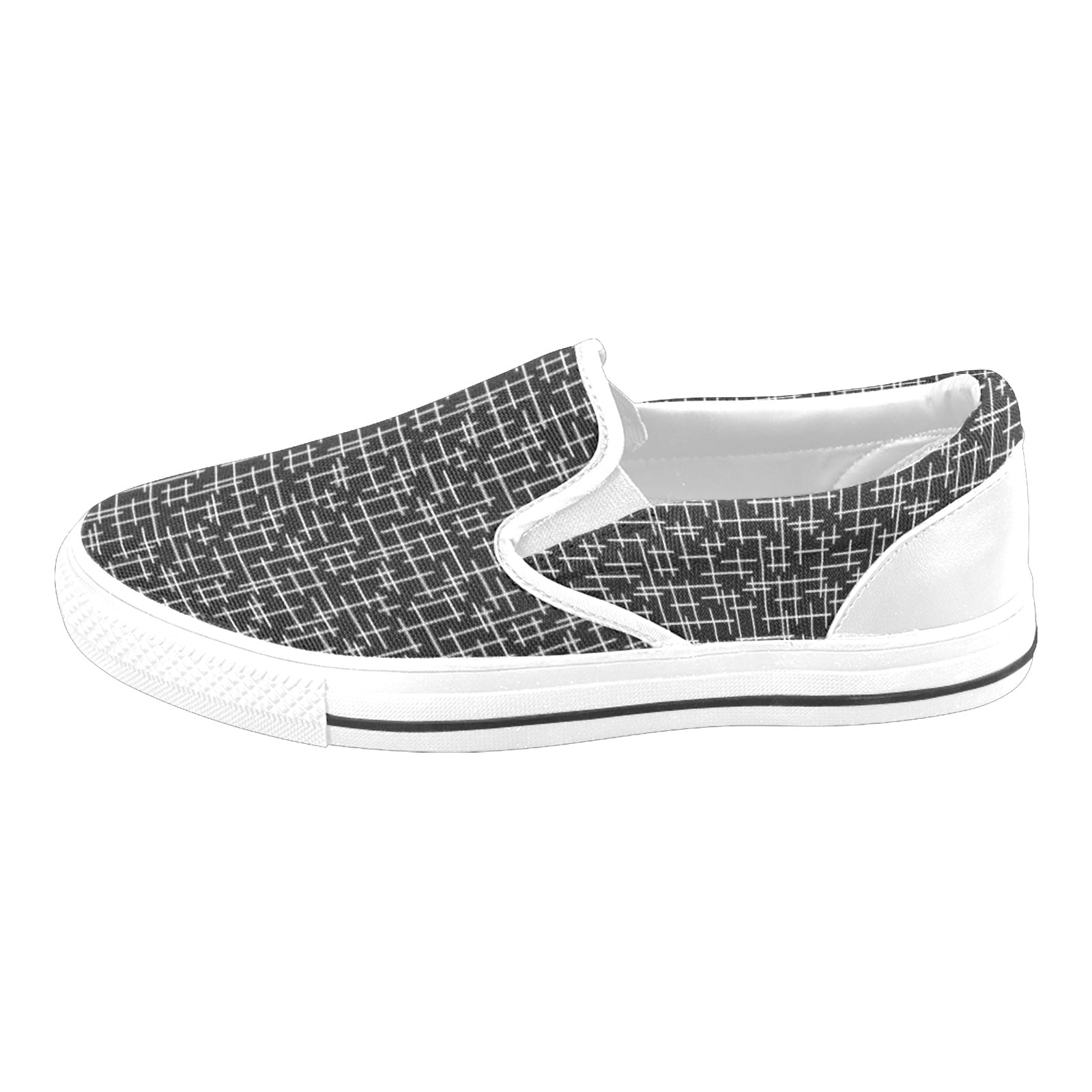 Mens Slip On Shoes Black and White =4 Women's Fashion Art Casual Canvas ...