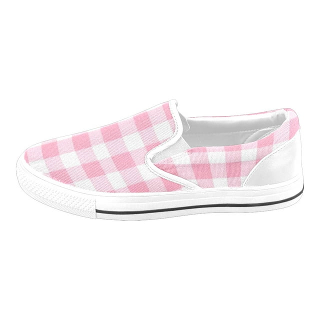 Mens Slip On Shoes Colorful Gingham=10 Women's Fashion Art Casual ...