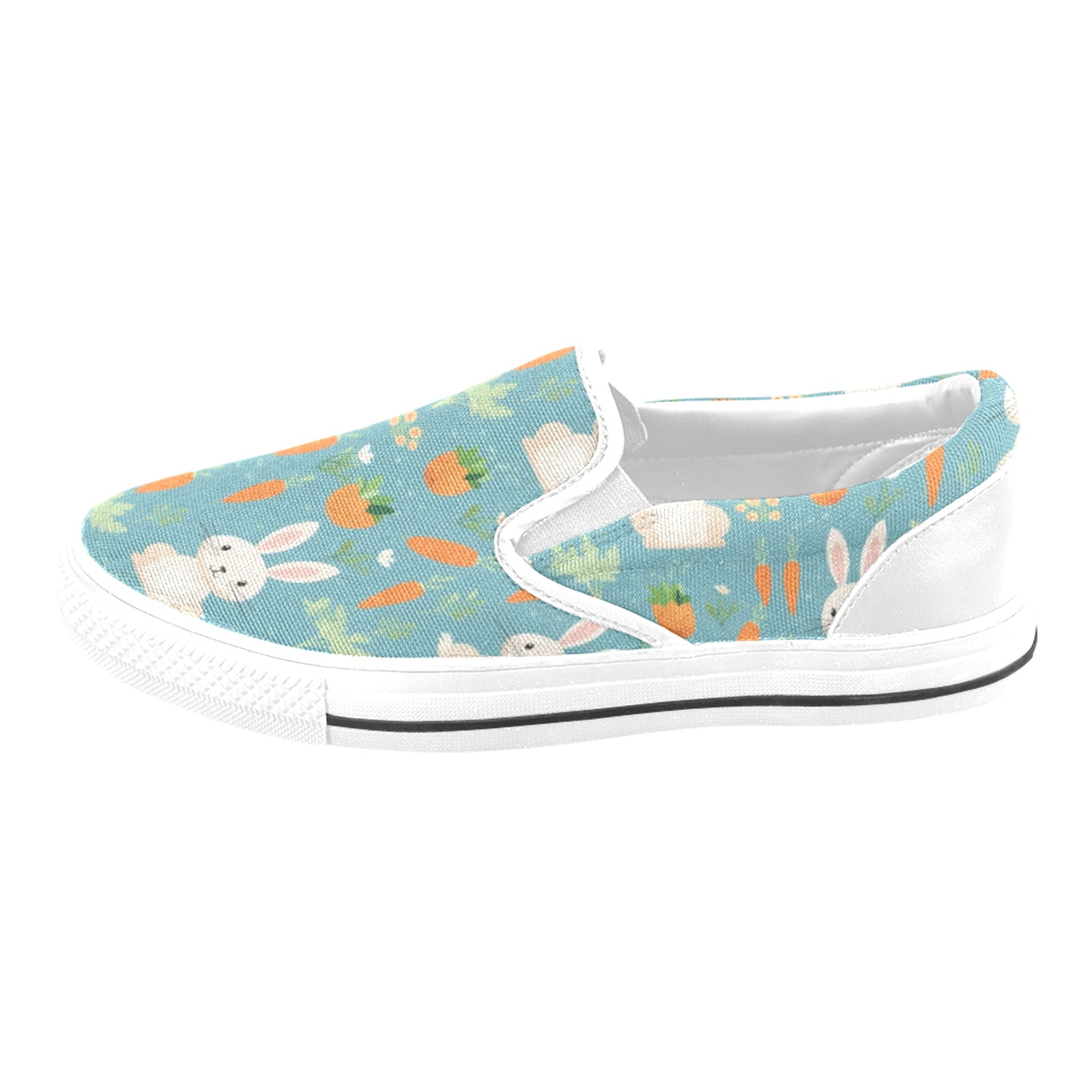 Mens Slip On Shoes Easter Bunny =4 Women's Fashion Art Casual Canvas ...