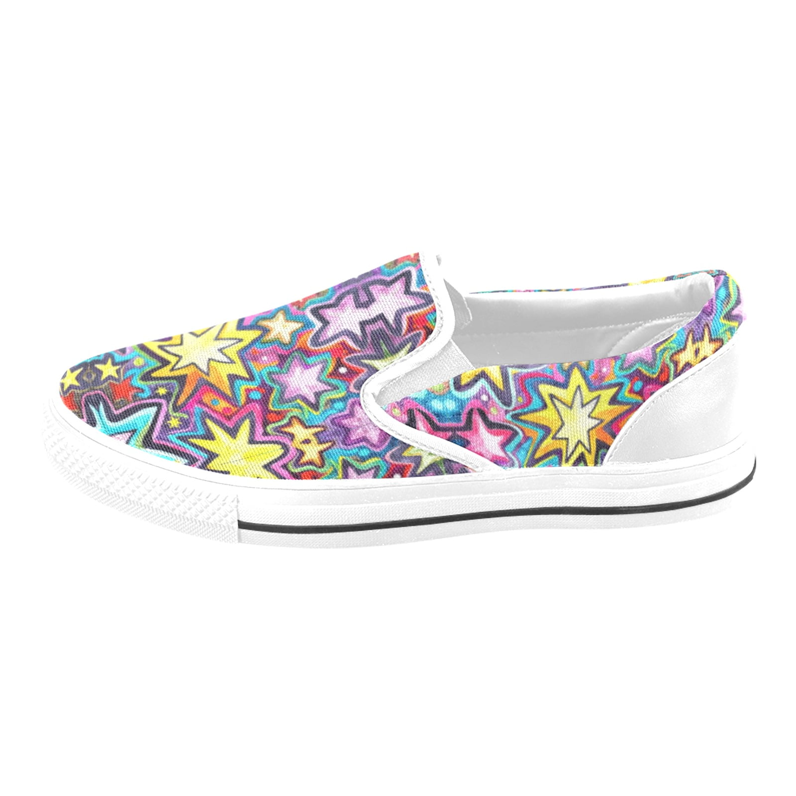 Mens Slip On Shoes Funky Stars=3 Women's Fashion Art Casual Canvas ...