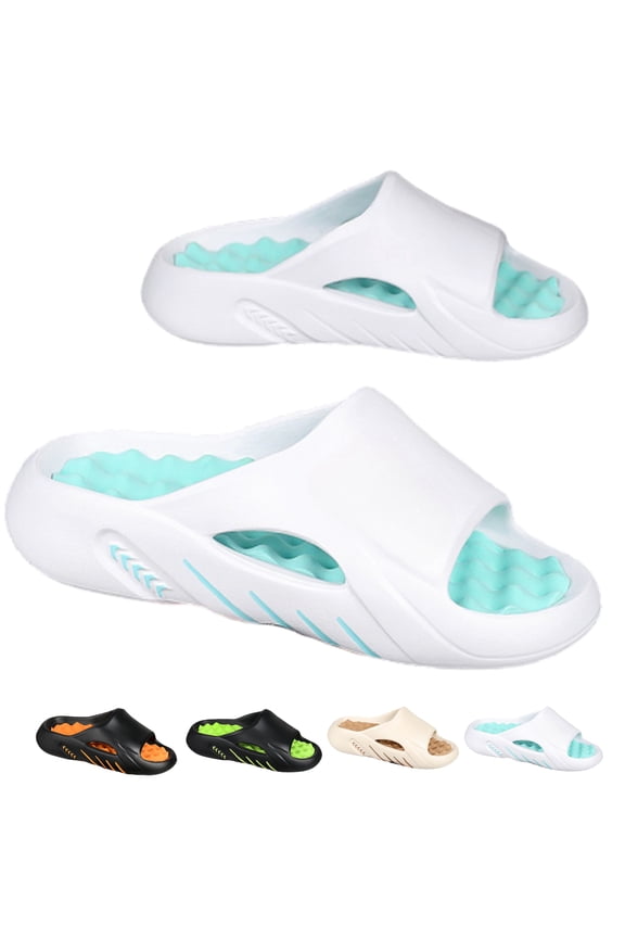 Mens Slip On Shoes, Men's Slide Sandal with Massage Footbed EVA Cushion Thick Sole for Men, Breathable Beach Pool Shower Slides