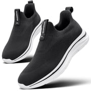 Men's Hands Free Slip on Sneakers Easy Wear Slip in Walking Shoes Breathable Lightweight Running Shoes Black