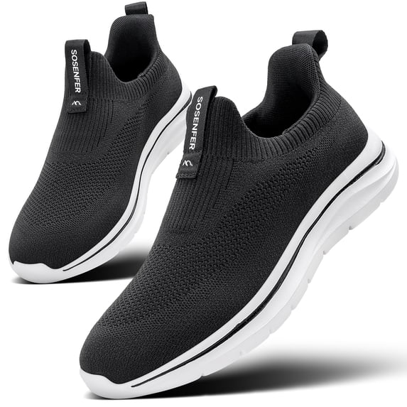 Sosenfer Men's Hands Free Slip on Sneakers Black