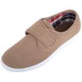 thumbnail image 1 of Mens Slip On Touch and Close Canvas Summer Holiday Pumps Shoes - Taupe - US 13, 1 of 7