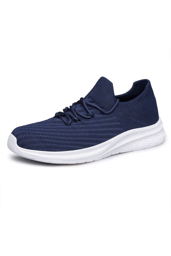 Mens Slip On Walking Shoes Lightweight Breathable Non Slip Running Shoes Comfortable Fashion Sneakers for Men Navy Size 11