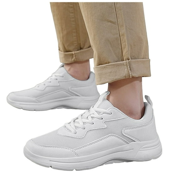 Mens Slip On Walking Shoes Non Slip Running Shoes Breathable Workout Lightweight Lace Up Gym Sneakers