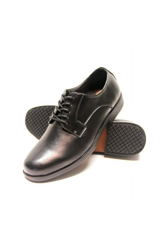Mens Slip-Resistant Oxfords Dress Work Shoe, Black - Size 12