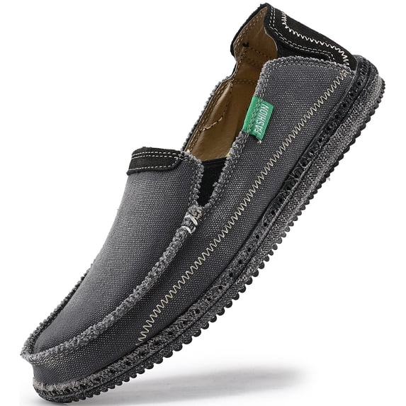 Mens Slip on Deck Shoes Casual Canvas Loafers Beach Boat Shoes