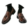 thumbnail image 1 of Mens Slip on Penny Loafers 2025 Fashion Casual Leather Oxfords Formal Dress Shoes Tassel Business Work Shoes, 1 of 7