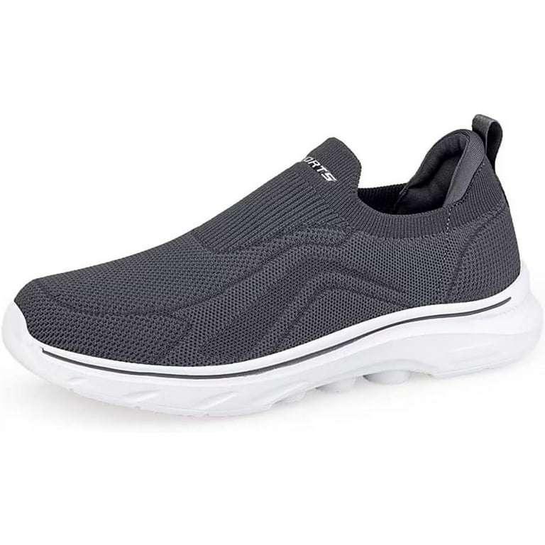 Mens Slip on Sneakers Comfortable Walking Tennis Shoes Laceless