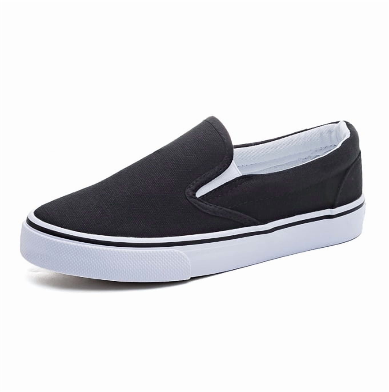 Mens Slip on Sneakers Loafers Shoes Canvas Black Shoes  display picture 2