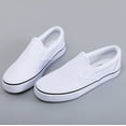 thumbnail image 1 of Mens Slip on Sneakers Loafers Shoes Canvas Black Shoes Canvas White Casual Fashion Shoes, 1 of 11
