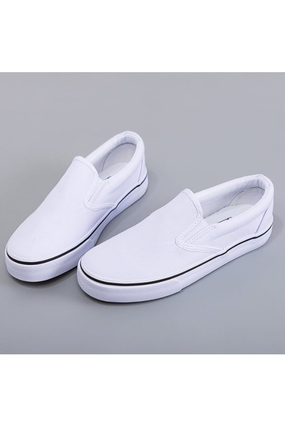 Mens Slip on Sneakers Loafers Shoes Canvas Black Shoes Canvas White Casual Fashion Shoes