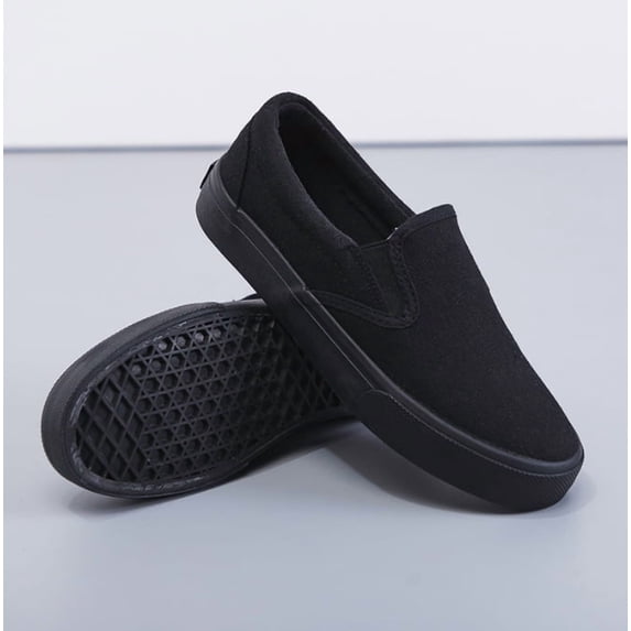 Mens Slip on Sneakers Loafers Shoes Canvas Black Shoes Canvas White Casual Fashion Shoes