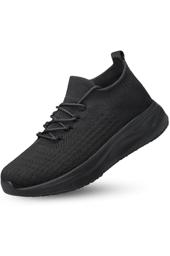 Mens Slip on Walking Shoes Comfort Lightweight Breathable Sock Shoes Non Slip Mesh Casual Workout Tennis Gym Running Sneakers Black Size 10