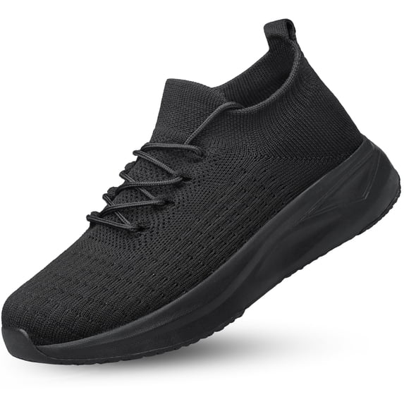 vibdiv Mens Slip on Walking Shoes Comfort Lightweight Breathable Sock Shoes Non Slip Mesh Casual Workout Tennis Gym Running Sneakers Black Size 13