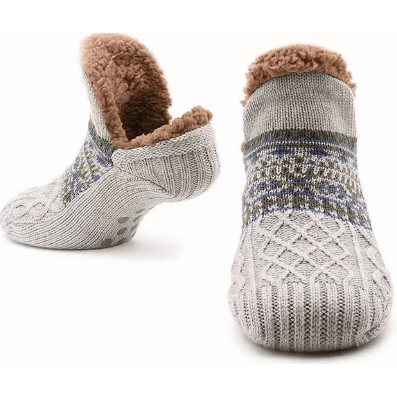 Mens Slipper Socks: Syphoria Winter Warm Fuzzy Socks, Thermal Cozy Non Slip Socks Fleece Home Socks, 1 Pair