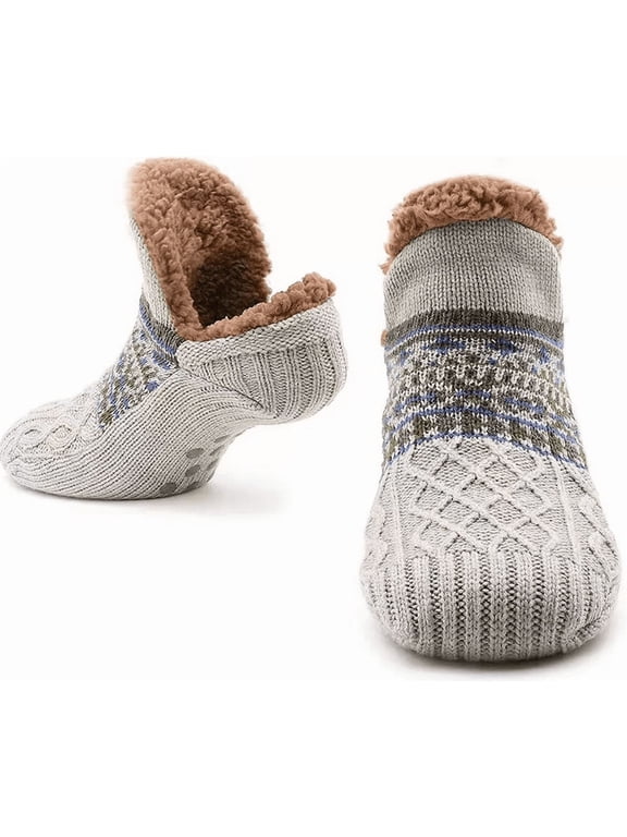 Mens Slipper Socks: Syphoria Winter Warm Fuzzy Socks, Thermal Cozy Non Slip Socks Fleece Home Socks, 1 Pair