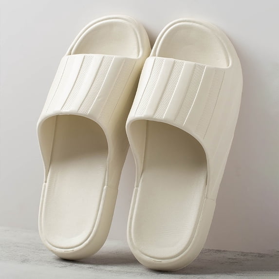 Mens Slippers Arch Support Couples Solid Shower Room Home Non Breathable Massage Soft Sole Quick Drying Flat Open Toe Men's House Shoes