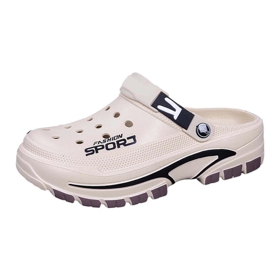 Mens Slippers Breathable Outdoor Slide Sandals For – Casual Beach Garden Slippers With Open Toe And Semi Enclosed Design For Comfort And All Day Use ,Us Size:8