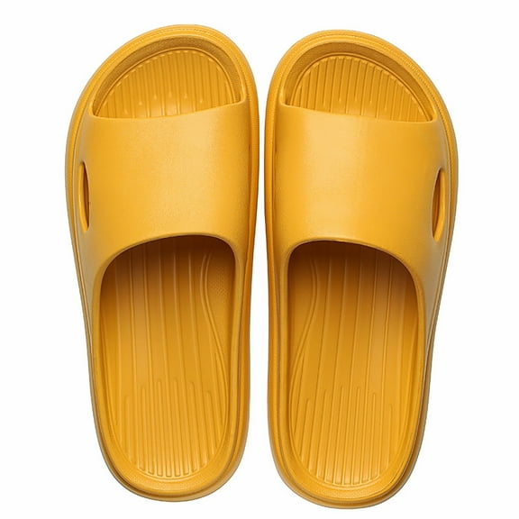 Mens Slippers,Comfort Slippers for Soft Sole Indoor Outdoor Leisure Footwear Lightweight Flexible Design,Slippers for Men,Yellow,3.5