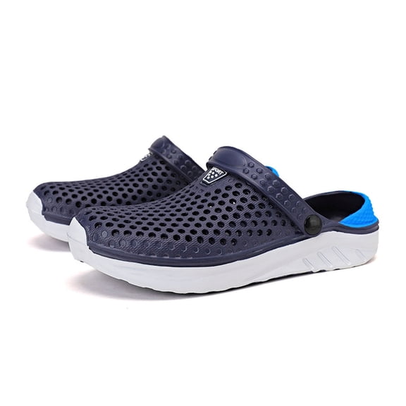 Mens Slippers,Comfortable Hollow Breathable Flip Flop Sandals for Casual Beach Outdoor and Rain Wear,Slippers for Men,Blue,7.5