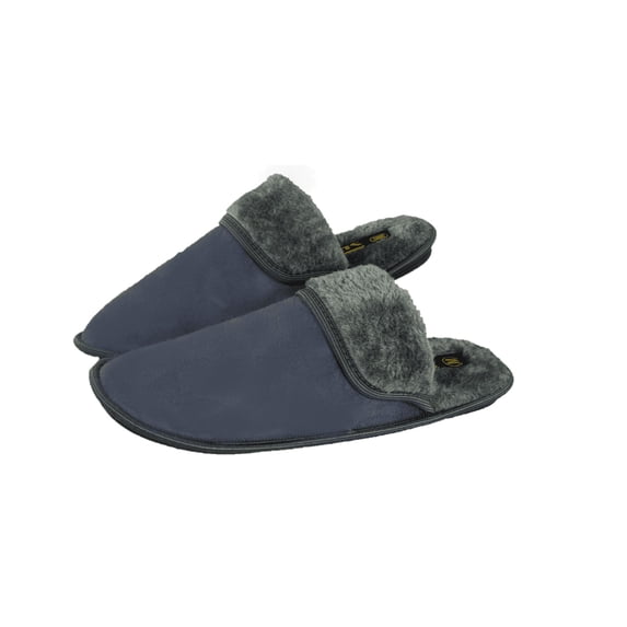 Mens Slippers Faux Fur Lined Closed Toe Indoor Slip on Sizes 7-10.